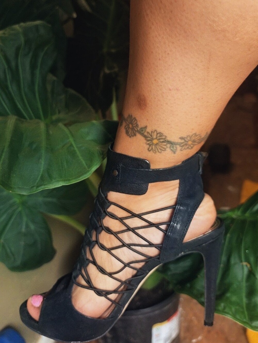 Vince Camuto Black Lace-Up Stiletto